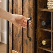 Storage Cabinet – Wood – Rustic Brown and Black – Multi-Functional with Wine Holder