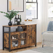 Storage Sideboard – Wood – Rustic Brown and Black – Industrial Style with 3 Doors
