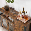 Storage Sideboard – Wood – Rustic Brown and Black – Industrial Style with 3 Doors