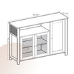 Sideboard – Wood and Metal – Rustic Brown and Black – 3-Door Storage Cabinet