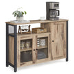 Sideboard – Wood – Rustic Brown and Black – Industrial Style with 3 Doors