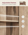 Sideboard – Wood – Rustic Brown and Black – Industrial Style with 3 Doors
