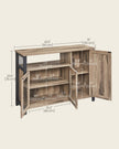 Sideboard – Wood – Rustic Brown and Black – Industrial Style with 3 Doors