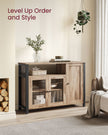 Sideboard – Wood – Rustic Brown and Black – Industrial Style with 3 Doors