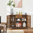 Industrial Sideboard – Wood and Metal – Rustic Brown and Black – Drawer and Storage Shelves
