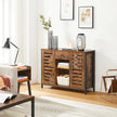 Industrial Sideboard – Wood and Metal – Rustic Brown and Black – Drawer and Storage Shelves