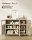 Sideboard – Steel – Rustic Brown and Ink Black – Glass Doors and Industrial Style