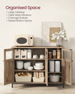 Sideboard – Steel – Rustic Brown and Black – Industrial Style with Glass Doors