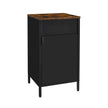 Storage Cabinet – Steel Frame – Rustic Brown and Black – Adjustable Shelf, Industrial Style