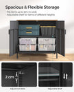 Double-Door Floor Cabinet – Steel Frame – Rustic Brown and Black – Adjustable Shelf with Magnetic Closure and Industrial Style