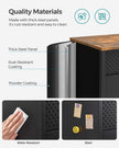 Double-Door Floor Cabinet – Steel Frame – Rustic Brown and Black – Adjustable Shelf with Magnetic Closure and Industrial Style