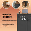 Floor Cabinet – Metal – Rustic Brown and Black – Adjustable Shelf, Space-Saving Design