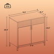 Floor Cabinet – Metal – Rustic Brown and Black – Adjustable Shelf, Space-Saving Design