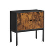 Sideboard – Steel Frame – Rustic Brown and Black – Industrial Design Storage Cabinet with Doors