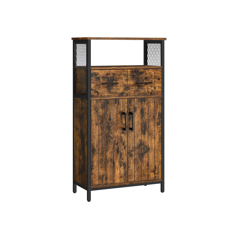 Multipurpose Sideboard – Steel Frame – Industrial Style – Drawer and Adjustable Shelf