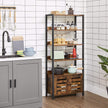 Bookshelf – Wood – Rustic Brown and Black – 4-Tier with Cabinet and Shutter Doors