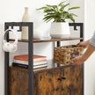 Storage Cabinet – Steel Frame – Rustic Brown – Floor Standing with Cupboard and Open Shelves