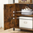 Storage Cabinet – Steel Frame – Rustic Brown – Floor Standing with Cupboard and Open Shelves