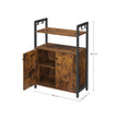 Storage Cabinet – Steel Frame – Rustic Brown – Floor Standing with Cupboard and Open Shelves