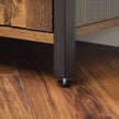 Floor Standing Cabinet – Wood – Rustic Brown – Industrial Design with Double Shutter Doors and 3 Shelves