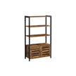 Floor Standing Cabinet – Wood – Rustic Brown – Industrial Design with Double Shutter Doors and 3 Shelves