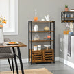 Floor Standing Cabinet – Wood – Rustic Brown – Industrial Design with Double Shutter Doors and 3 Shelves