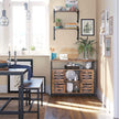 Floor Standing Cabinet – Wood – Rustic Brown – Multi-Functional Storage with Louvred Doors