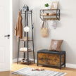 Storage Bench – Synthetic Leather and Metal – Black and Rustic Brown – Padded Seat and Easy Assembly