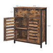 Floor Cabinet – Wood – Rustic Brown – Freestanding with 1 Drawer and Louvered Doors