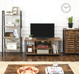 Floor Cabinet – Wood – Rustic Brown – Freestanding with 1 Drawer and Louvered Doors