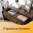 Storage Cabinet – Wood – Rustic Brown – Louvered Doors and Drawer