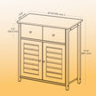 Storage Cabinet – Wood – Rustic Brown – Louvered Doors and Drawer