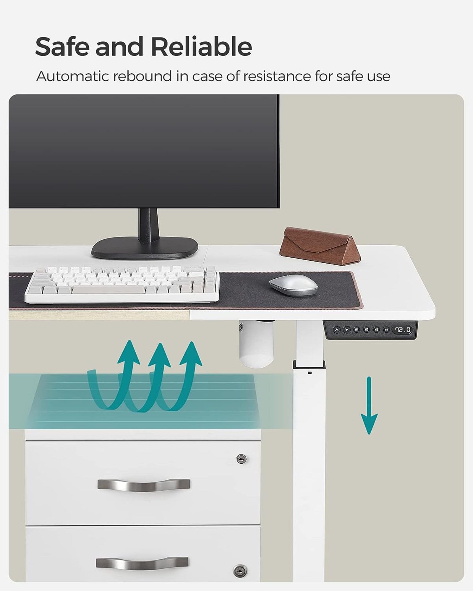 Electric Standing Desk – Metal – Black – Height Adjustable