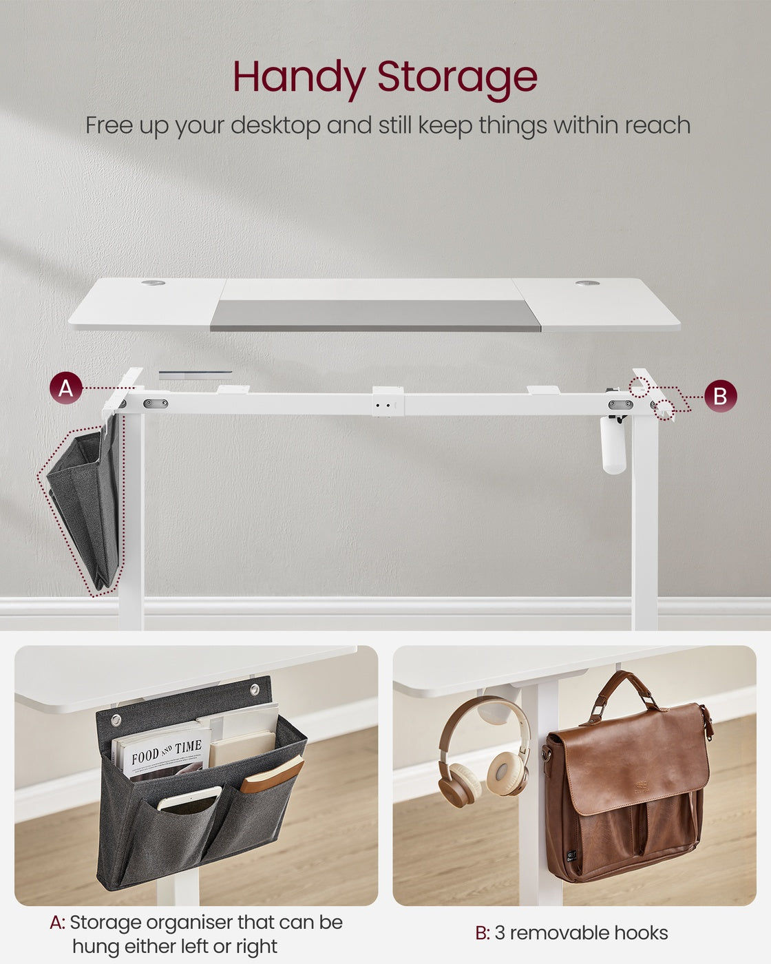 Height Adjustable Desk – Electric – Multi-Height – Four Memorable Settings