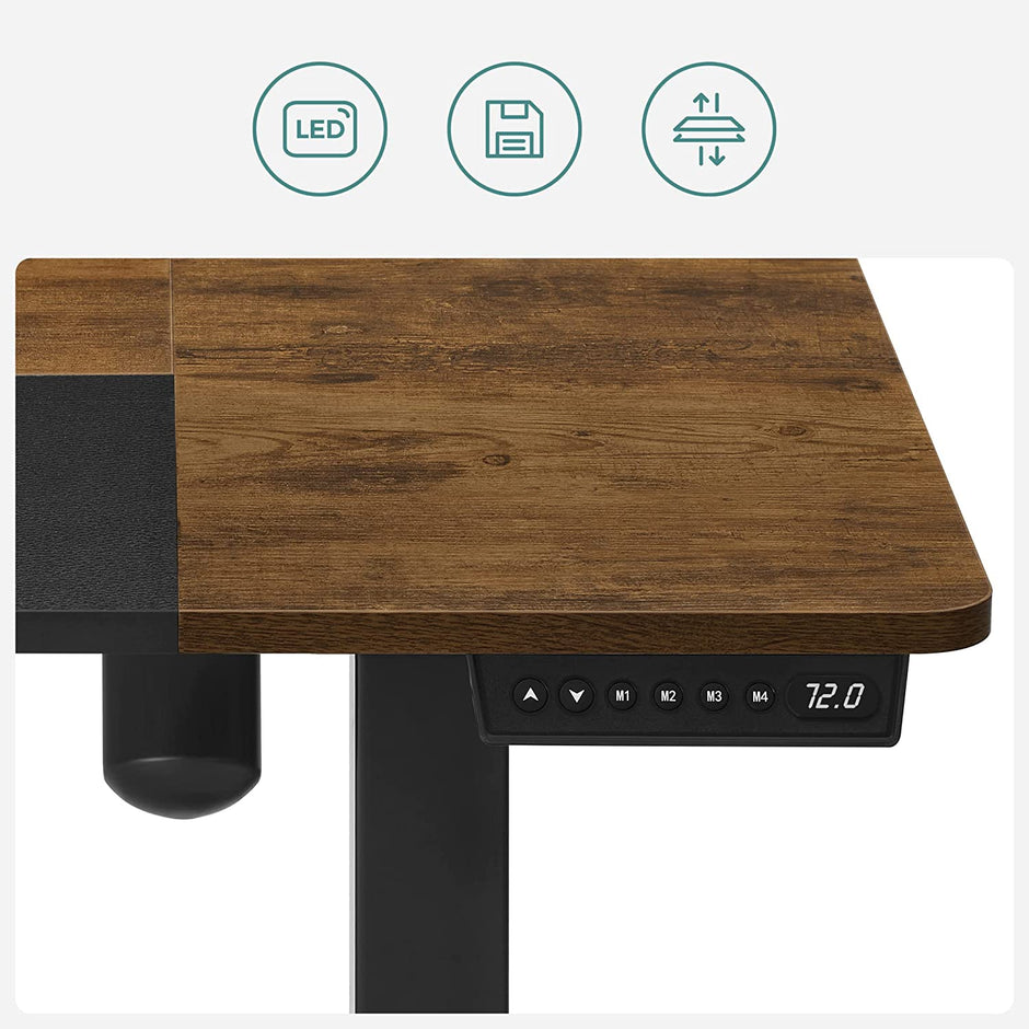 Electric Standing Desk – Steel and Particle Board – Modern Gray – Height Adjustable