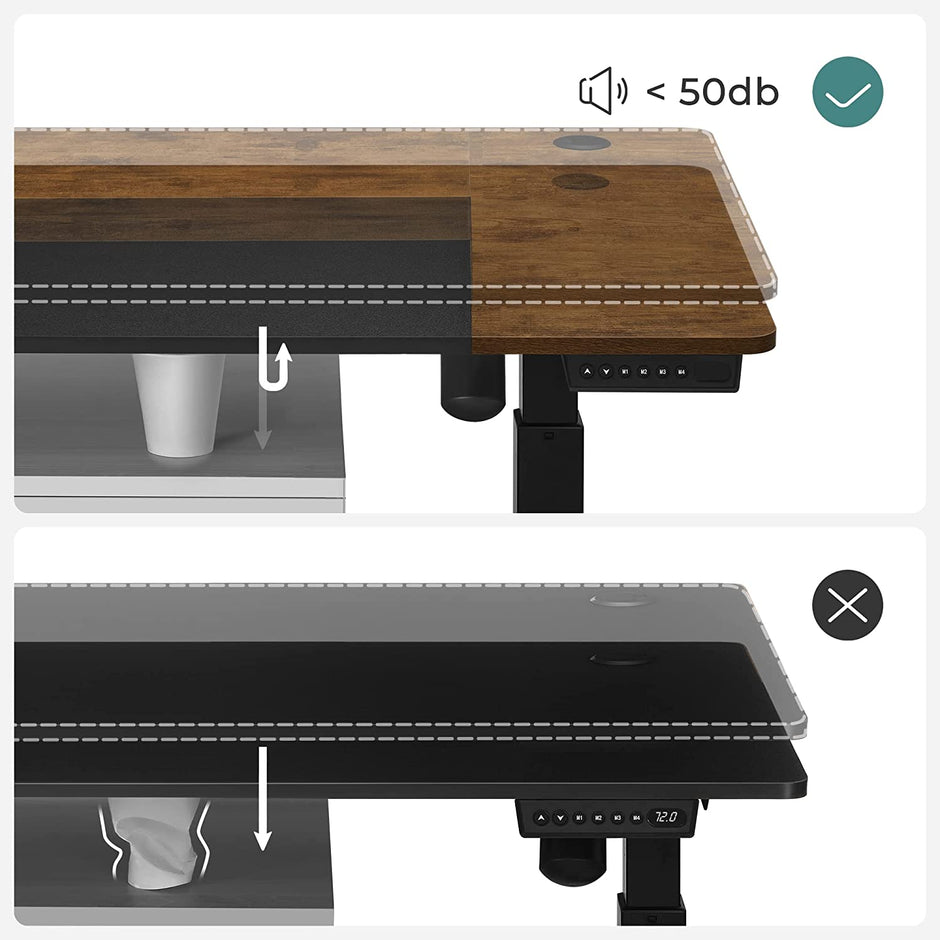 Electric Standing Desk – Steel and Particle Board – Modern Gray – Height Adjustable