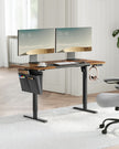 Electric Standing Desk – Steel and Particle Board – Modern Gray – Height Adjustable