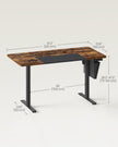Electric Standing Desk – Steel and Particle Board – Modern Gray – Height Adjustable