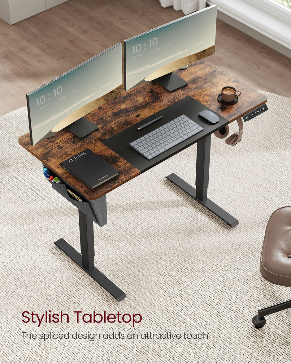 Electric Standing Desk – Steel and Particle Board – Modern Gray – Height Adjustable