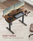 Electric Standing Desk – Steel and Particle Board – Modern Gray – Height Adjustable