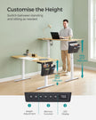 Height Adjustable Desk – Electric – Natural Oak – 4 Memory Height Settings