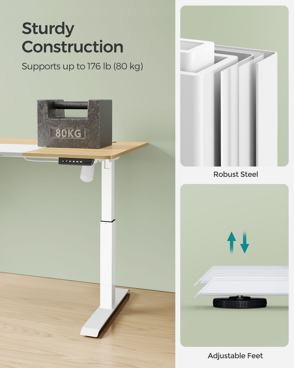 Height Adjustable Desk – Electric – Natural Oak – 4 Memory Height Settings