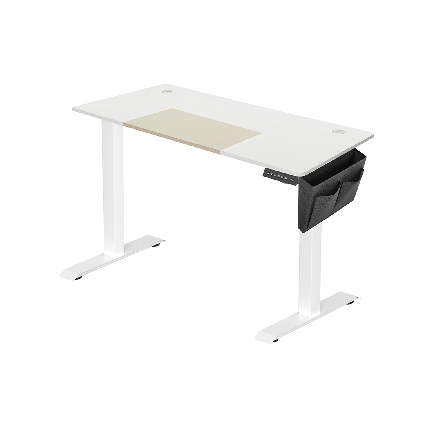 Height Adjustable Desk – Wood – White and Black – Electric