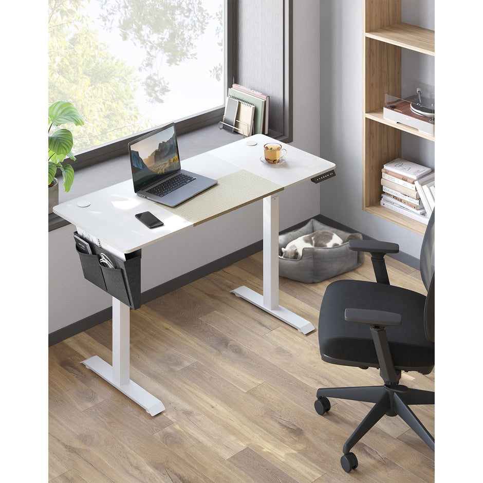 Height Adjustable Desk – Wood – White and Black – Electric