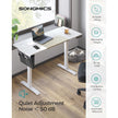 Height Adjustable Desk – Wood – White and Black – Electric