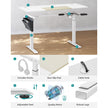 Height Adjustable Desk – Wood – White and Black – Electric