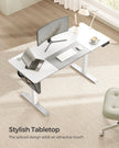 Height Adjustable Electric Desk – Engineered Wood – Cloud White – 4 Programmable Heights