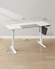 Height Adjustable Electric Desk – Engineered Wood – Cloud White – 4 Programmable Heights