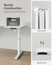 Height Adjustable Electric Desk – Engineered Wood – Cloud White – 4 Programmable Heights