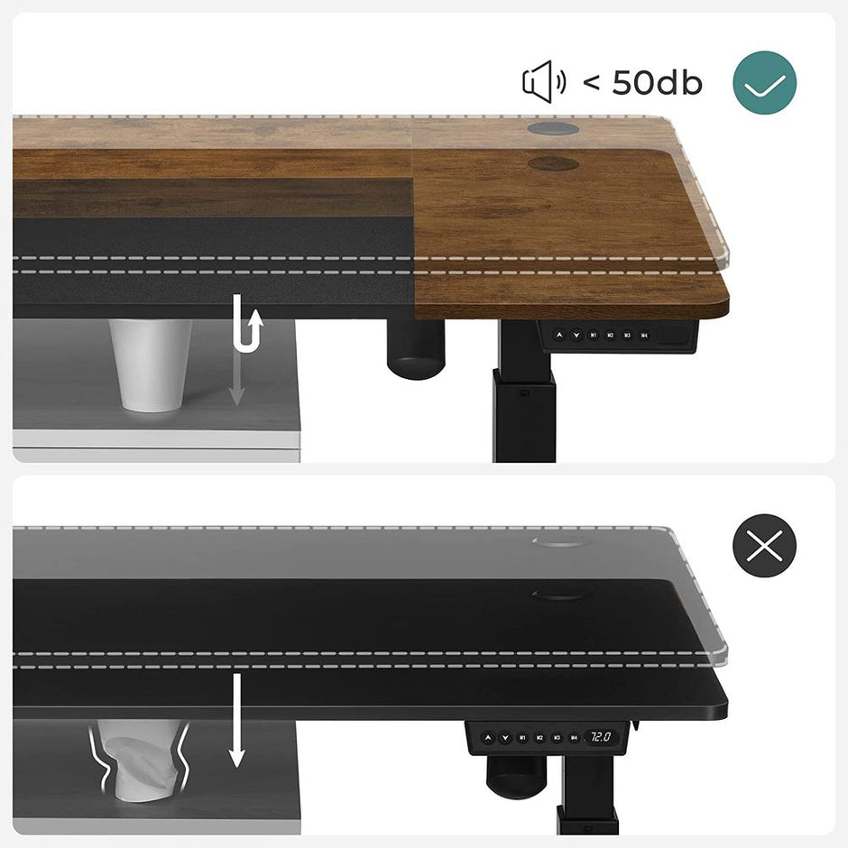 Height Adjustable Electric Standing Desk – Wood – Black – Ergonomic Design